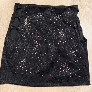 Elegant Black Embellished Women's Skirt